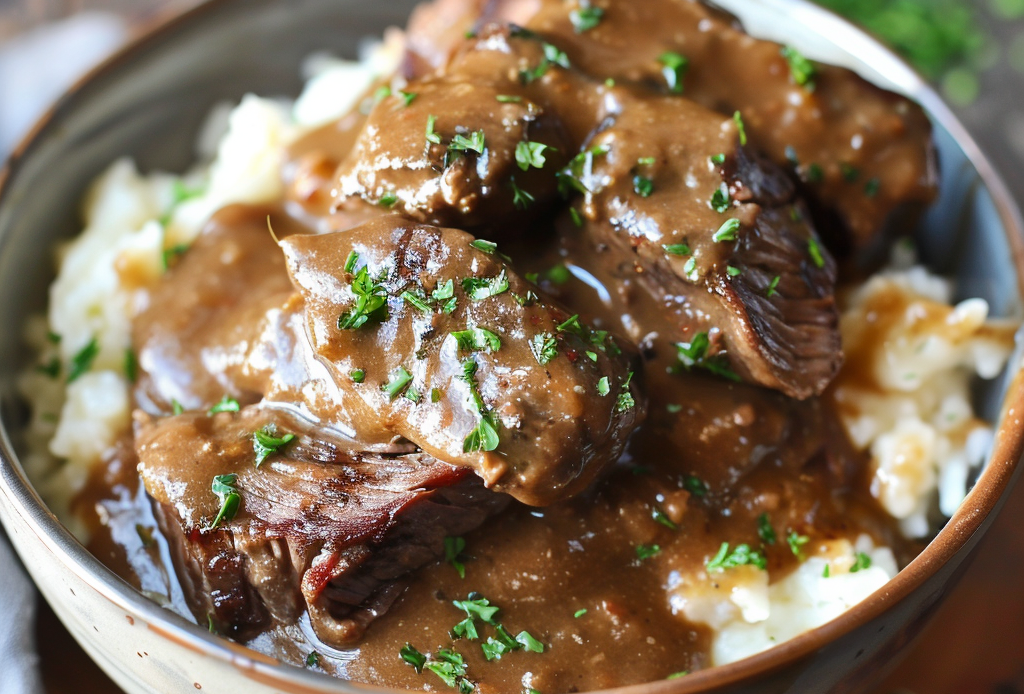 crock pot cube steak and gravy